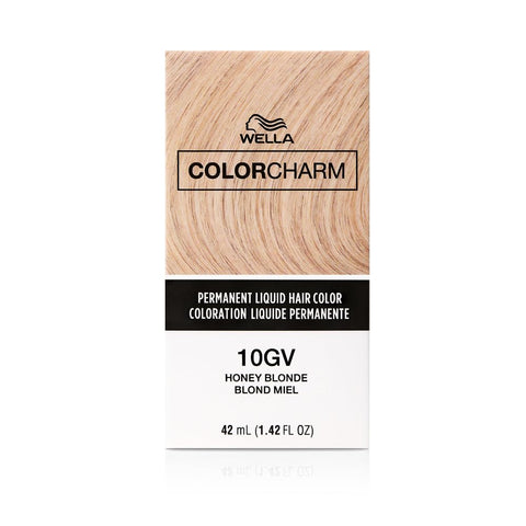 COLORCHARM Permanent Liquid Hair Color for Gray Coverage| 10GV Honey Blonde| 1.4 Fl Oz
