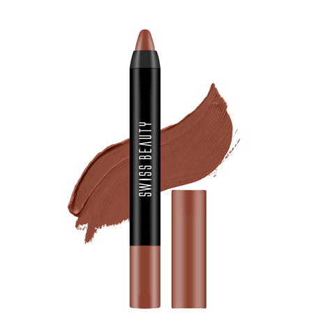 Swiss Beauty Matte Long Lasting Crayon Lipstick| Smudge proof and waterproof | For Hydration and Moisturization | Shade- Bare, 3.5g |
