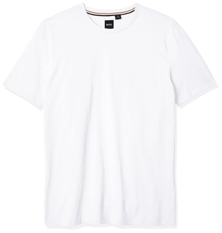 BOSS Mens Tiburt Short Sleeve Crewneck T Shirt T Shirt, White, Medium US