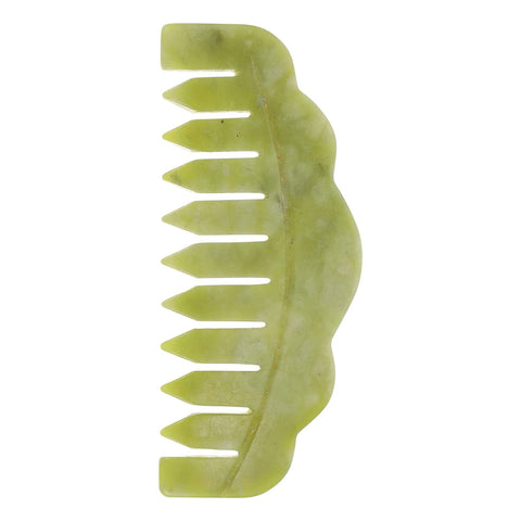 Jade Massage Comb Guasha Comb Scraping Scalp Comb Jade Hairbrush Scalp Massage Scratcher Deep Tissue Trigger Point Massager Tool for Relaxation Green