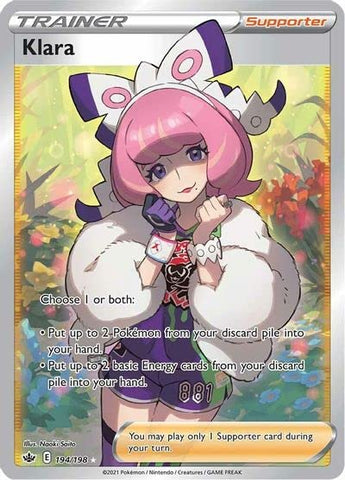 Klara - 194/198 - Full Art Ultra Rare - Sword & Shield - Chilling Reign