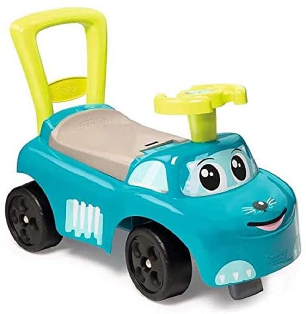 Smoby 2-in-1 Ride on Cars for Kids | Blue Push Along Walker with toy box under seat | Ergonomic and safe design with front and rear anti-topple devices | Ages 10 months+