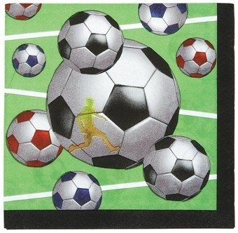 American Balloon Company Soccer Party Napkins - Soccer Theme Party Lunch Napkins - 16 Count