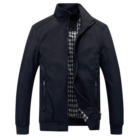 YOUTHUP Mens Jacket Casual Stylish Bomber Coat Lightweight Vintage Outwear Jackets and Coats, Black, XXL