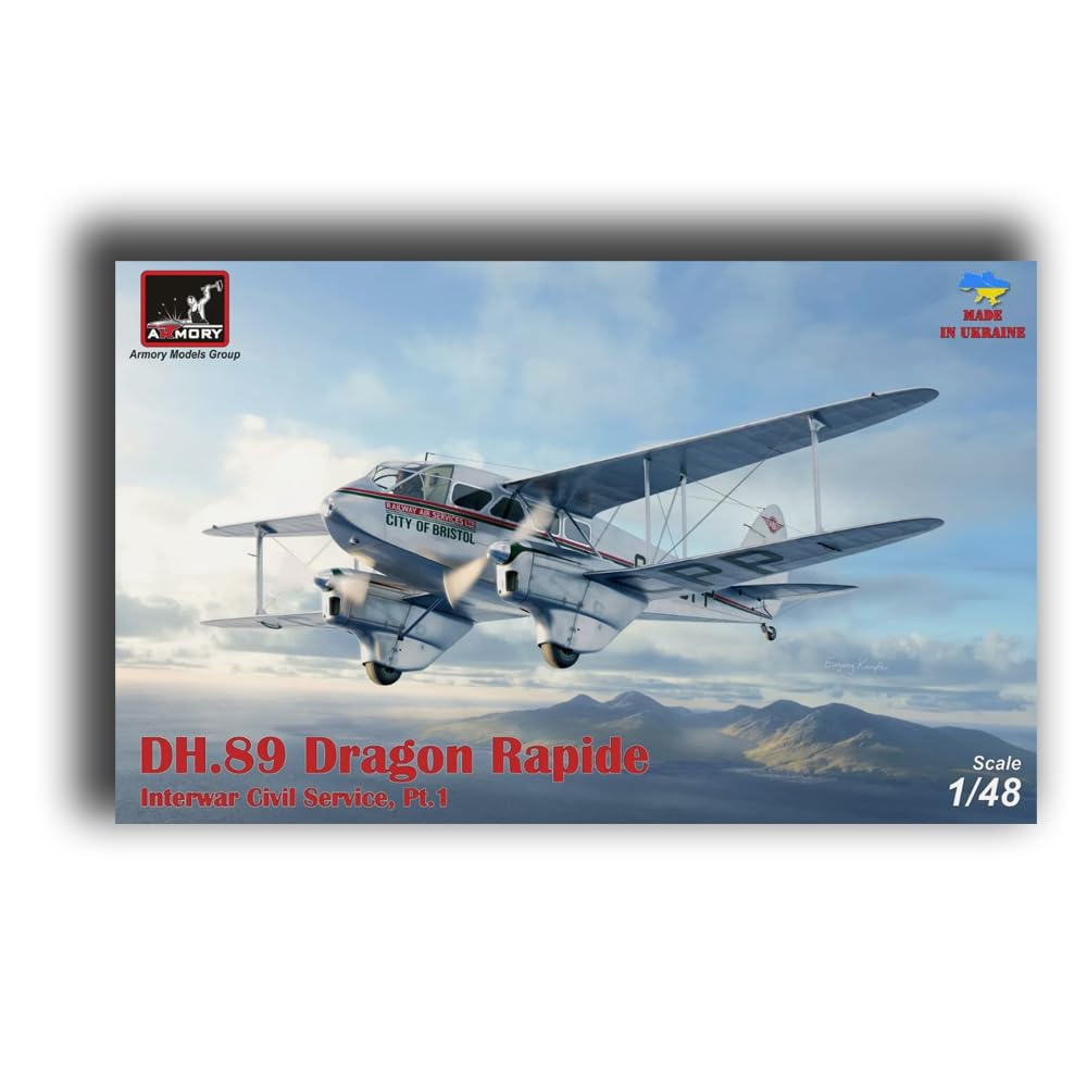 Armory AR-48005 1/48 Model kit of DH.89 Dragon Rapide - Short-Haul Airliner Interwar Service Pt.1 - Railway Air Services