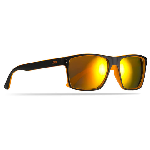 Trespass Zest, Black/Orange, Sunglasses with UV Protection, Mirror Coating & Cloth Bag / Category 3 Lenses, Black