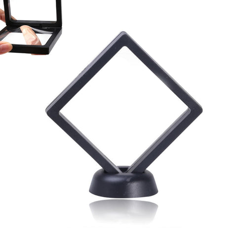 Freeze Display ,12 Pack Freeze Display Case, 3D Floating Frame with Stand, Challenge Coin Display Holder, Freeze Display for Models, Cars, Coins, Medals, Souvenirs, Toys (Black, 14*14cm)