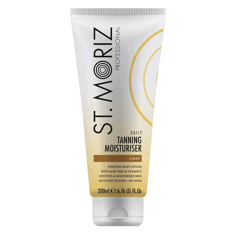 St Moriz Professional Daily Tanning Moisturiser in Light | Hydrating Gradual Tan Moisturiser Lotion | With Aloe Vera & Vitamin E | Body Moisturiser Meets Fake Tan | Vegan & Cruelty Free | 200ml