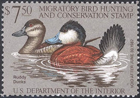 USPS Scott RW48 $7.50 Ruddy Ducks Federal Duck Stamp Mint Very Fine. Never Been Hinged.