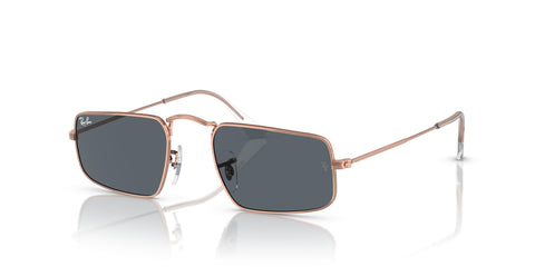 Ray-Ban RB3957 Julie Rectangular Sunglasses, Rose Gold/Blue, 49 mm