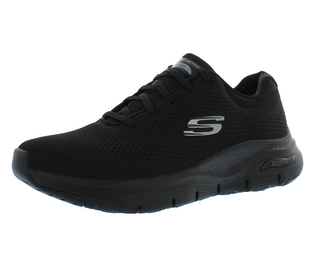 Skechers Women's Arch FIT Sneaker, Black Mesh Trim, 8