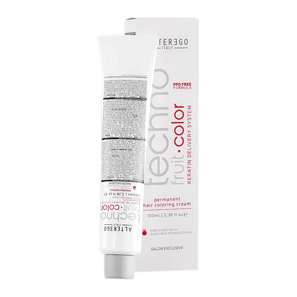 Alterego Techno Fruit Color 7/1 Keratin System PPD Free 100ml Ash Blonde - 1:1/2 Professional Permanent Color