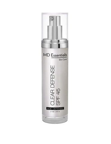 Clear Defense SPF 45 2 oz - Lightweight Oil-Free Face Sunscreen Cream for Redness - Fast Absorbing Skin Sun Protection
