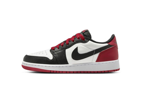 Nike Air Jordan 1 Low OG Grade School White/Black-Varsity Red CZ0858-106, 7 Big Kid