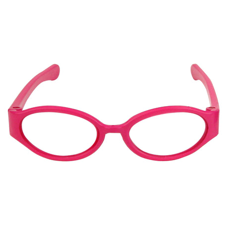 Sophia's Hot Pink Doll Eyeglasses with Plastic Oval Frame & Flower Print Fabric Case Accessory 2 Piece Set for 18" Dolls, Hot Pink
