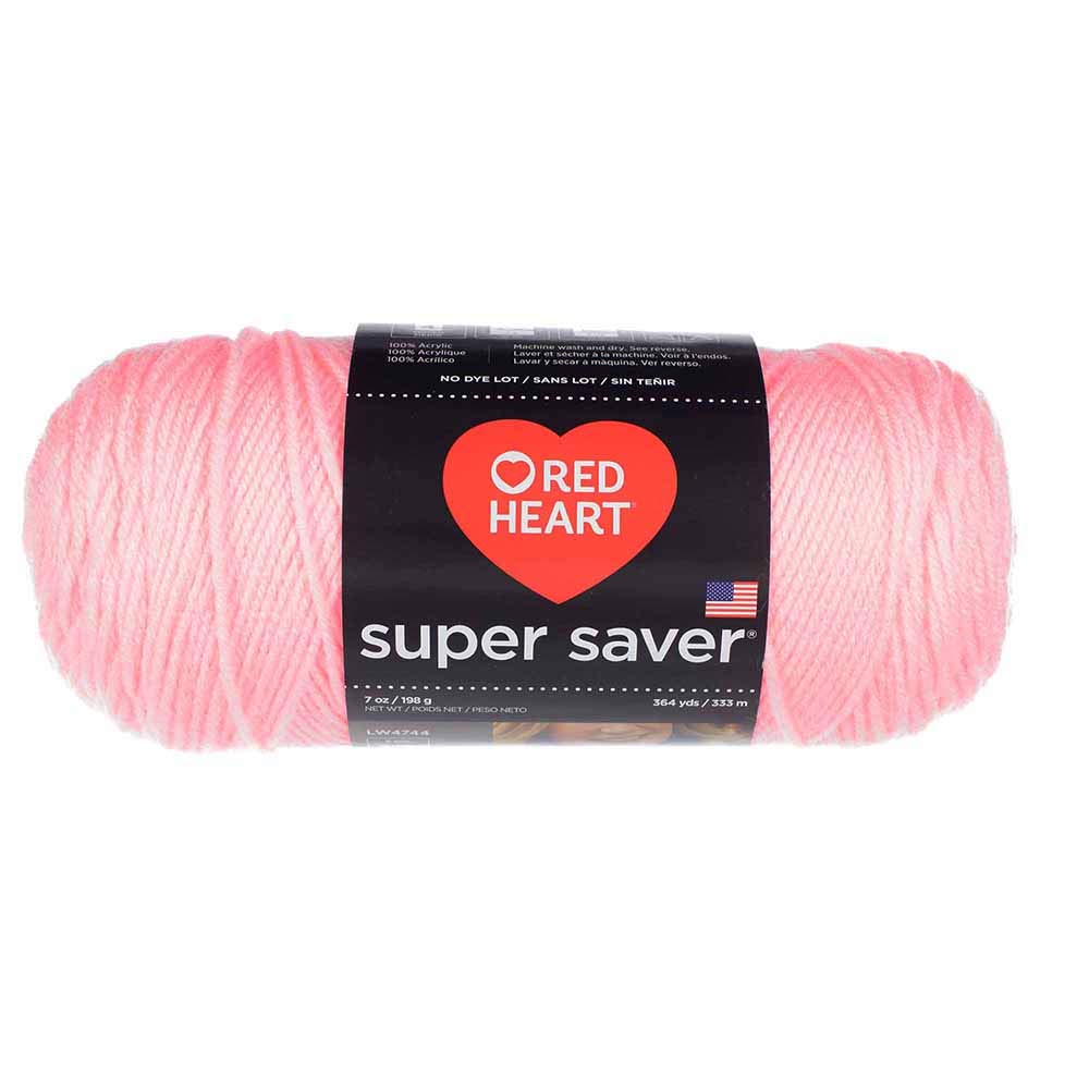 Craft County Size 4 (Medium) 100% Acrylic Fiber Yarn - Variety of Color and Pattern Options - for Crochet, Knitting, and Weaving (Petal Pink)