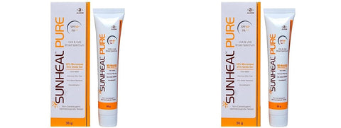 Sunheal Pure UVA & UVB Broad Spectrum SPF 50+ Sunscreen Gel PA+++ | Net Weight 2 * 30g | Pack of 2