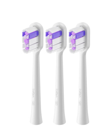 Laifen Toothbrush Head, 3 Count Replacement Toothbrush Heads for Adults, Compatible Wave Electric Toothbrush (Ultra-Whitening, White)