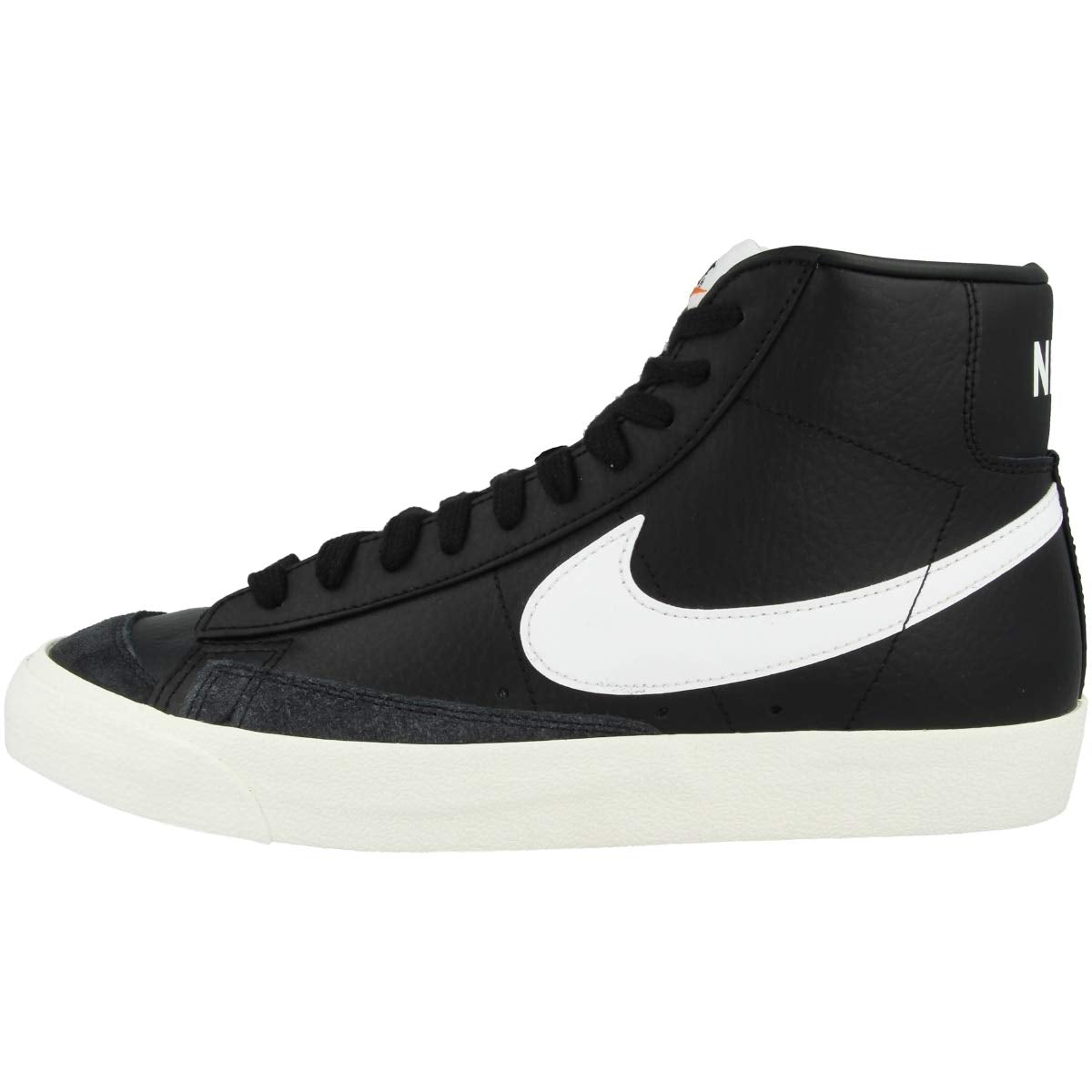 NIKE Men's Blazer MID '77 VNTG Basketball Shoe, Black White Sail Team Orange, 7.5