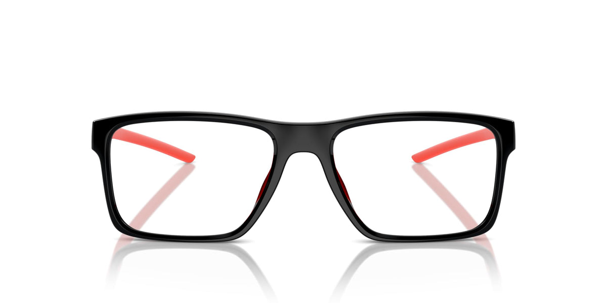 Scuderia Ferrari Men's FZ8007U Rectangular Prescription Eyewear Frames, Black/Demo Lens, 54 mm