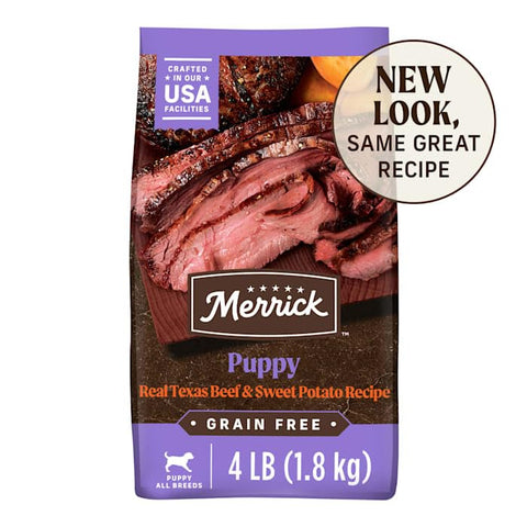 Merrick Grain Free Beef + Sweet Potato Recipe Dry Puppy Food, 4 lbs. ( packaging may vary )
