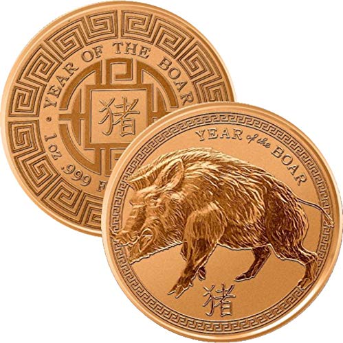 1 oz .999 Pure Copper Round/Challenge Coin (Year of The Boar)