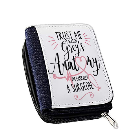 Giftme Trust Me I Watch Greys Anatomy Im Basically A Surgeon Birthday Secret Santa WomenÃƒÆ’Ã†â€™Ãƒâ€šÃ‚Â¢ÃƒÆ’Ã‚Â¢ÃƒÂ¢Ã¢â€šÂ¬Ã…Â¡Ãƒâ€šÃ‚Â¬ÃƒÆ’Ã‚Â¢ÃƒÂ¢Ã¢â€šÂ¬Ã…Â¾Ãƒâ€šÃ‚Â¢s Denim Coin Wallet, Girls Purse, Gift Purse Wallet, Stags Purse, Black, 120 X 90 Mm
