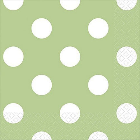 Leaf Green Dots Beverage Napkin Color Party Tableware, 5" x 5", Pack of 16