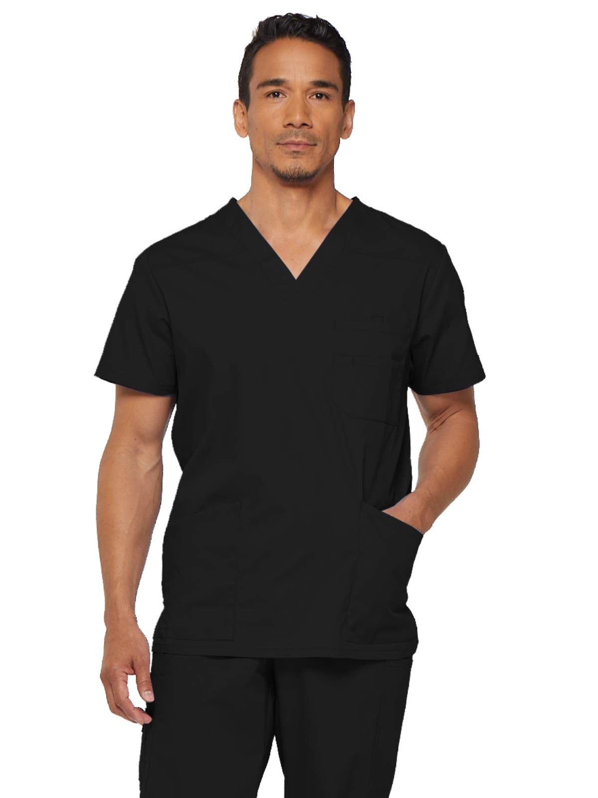 Dickies mens EDS Signature V-Neck Scrub Top Black Small