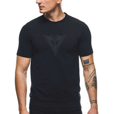 Dainese Men's Quick Dry Tee Base Layer Top, Black, L