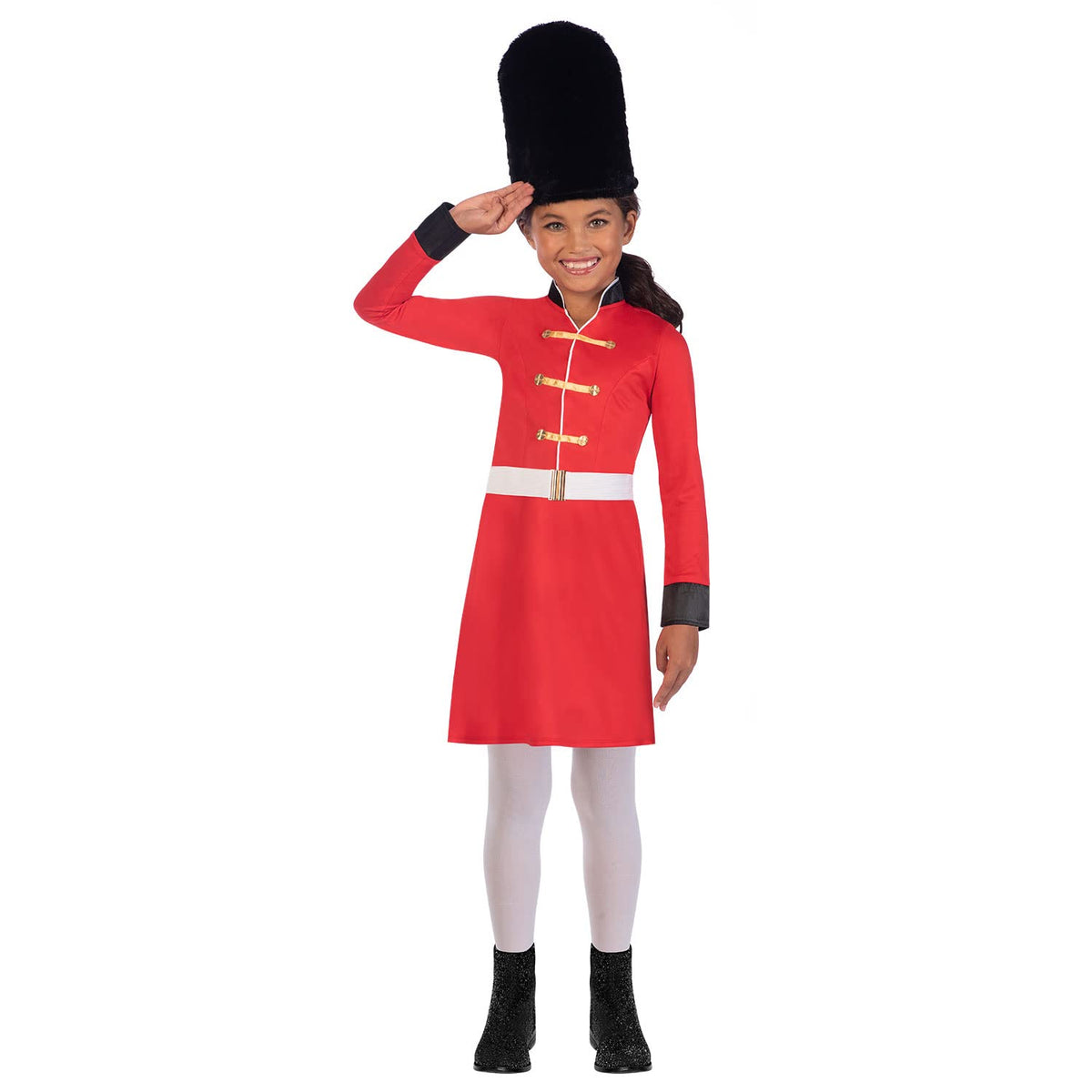 amscan (PKT) (9909021) Child Girls Royal Guard Costume & Hat (10-12yr)