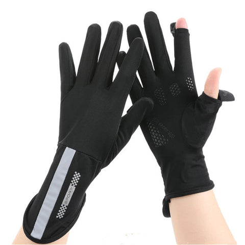 RUIXIA Mens Women Driving Gloves Summer UV Sun Protection Gloves Non-Slip Touchscreen Ice-Silk Sunblock Gloves for Cycling Riding, One Size