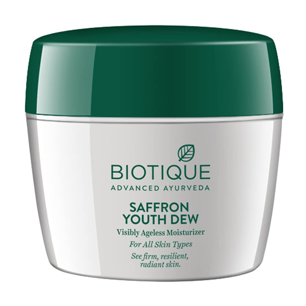 Biotique Bio Saffron Youth Dew Visibly Ageless Moisturizer, 170 gm/ 5.91 Oz.