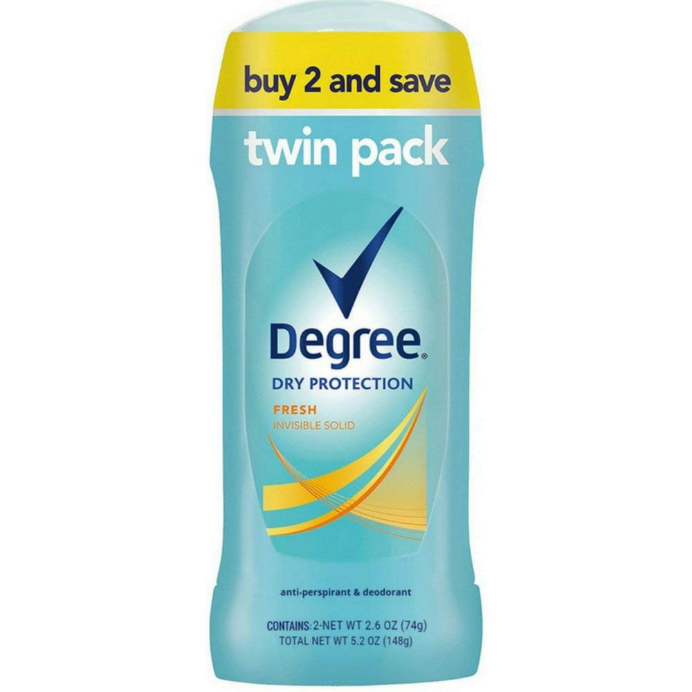 Degree Fresh Dry Protection Antiperspirant Deodorant, Twin Pack, 2.6 Ounce (Pack of 2)
