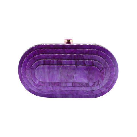 GSYPS Acrylic Clutch Purse Marbled Evening Handags Elegant Shoulder Bag for Wedding Cocktail Party Prom C-Purple