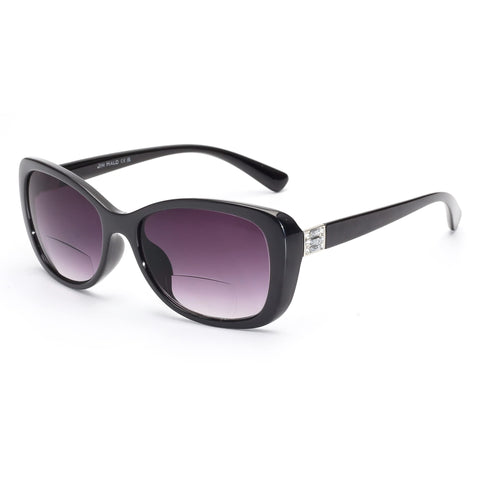 JM Women's Bifocal Reading Sunglasses, Vintage Reader Glasses UV Protection Outdoor Black +1.75