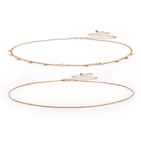 2pcs Belly Chain, Sexy Waist Chain Adjustable Bikini Body Jewelry Alloy Belt Body Chains for Women Teen Girls Summer Beach Gift (Style 1)