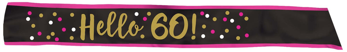 Amscan 341916 Pink & Gold Milestone 60 Fabric Sash, Multi