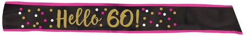 Amscan 341916 Pink & Gold Milestone 60 Fabric Sash, Multi