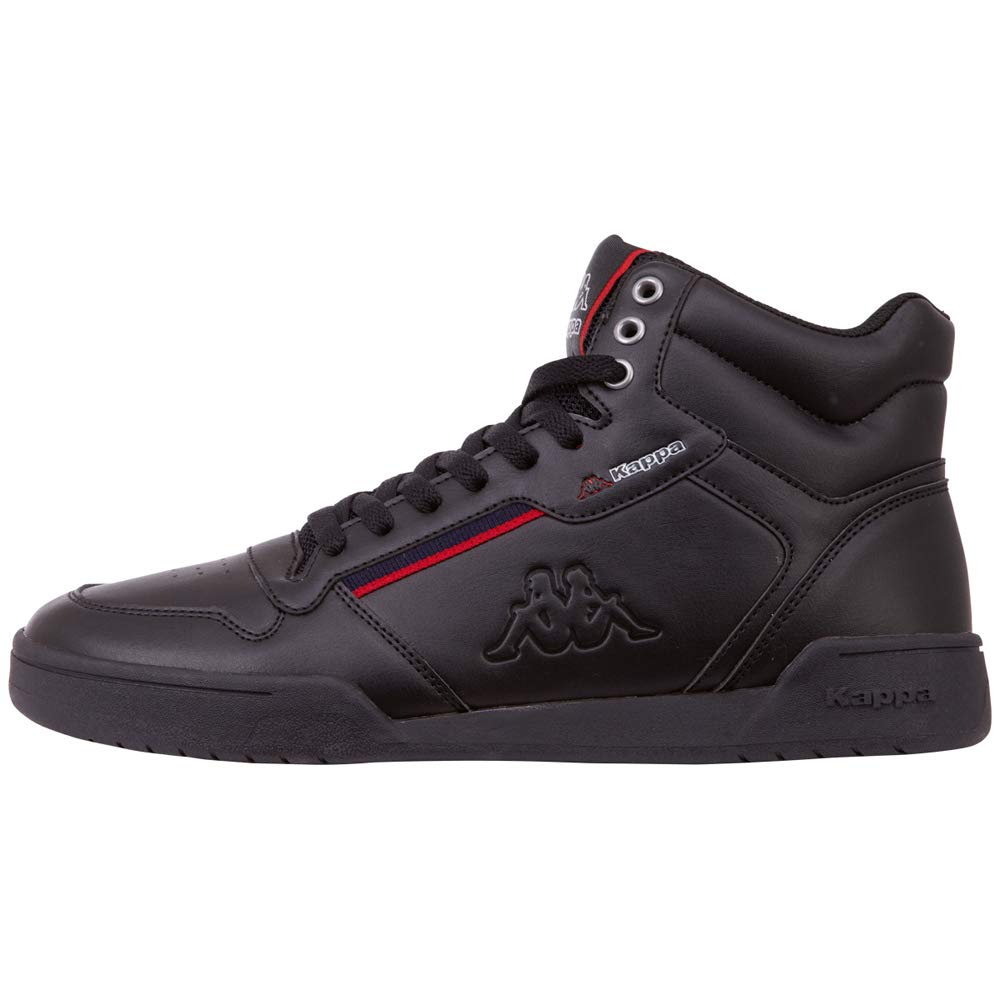 Kappa Unisex Hi-Top Trainers, (Black/Red 1120), 10 US Men