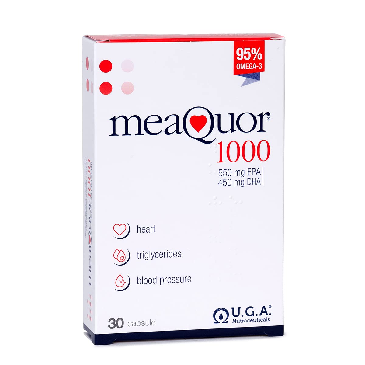Meaquor 1000 Omega 3 Supplement IFOS 5-Star Certified (30 Softgels) ? 1000mg of EPA and DHA per Dose, 95% Omega 3 ? Free of Heavy Metals, No Aftertaste