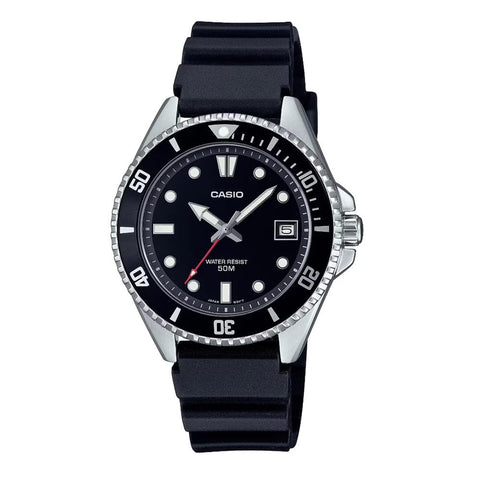 Casio MDV10-1A1V Unisex Dive Inspired 38 mm Rubber Band Black Dial Sports Watch