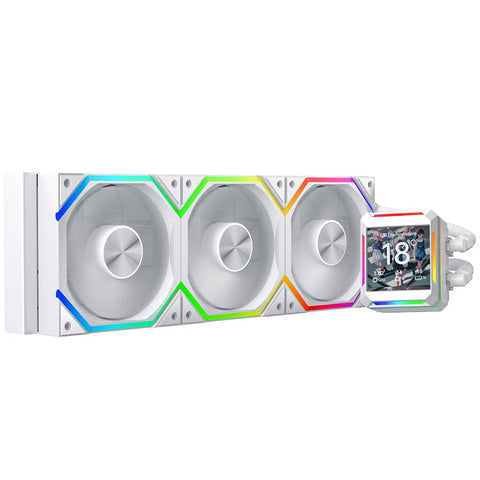 Jungle Leopard ASTROSHEL LCD 360 AIO Cooler, Customizable 2.8in LCD Display for GIFS,Images,MP4,Performance Metrics ,Screen with 320*320 Resolution, Customizable 360mm LCD screen liquid cooler?White?