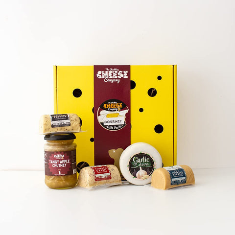 Italian Inspired Gourmet Cheese Gift Box - A Delicious Cheese Selection Box for Any Food Lover. Perfect to Enjoy for Lunch Shared with Friends and Family . The Chuckling Cheese Company.