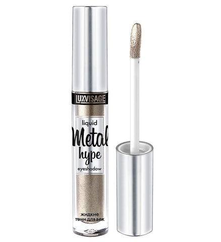 Luxvisage Long Lasting Highly Pigmented Metallic Liquid Eyeshadow Metal Hype, Color 19 Antique Silver