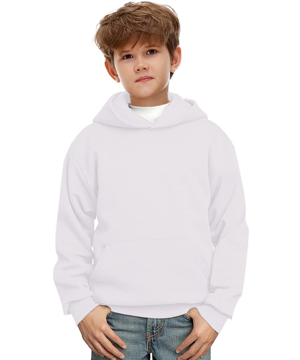 Remimi Unisex Kids Mardi Gras Hoodie St Patricks Day Pullover Sweatshirt for Boys Girls 5-14 Years, White, 7-8 Years