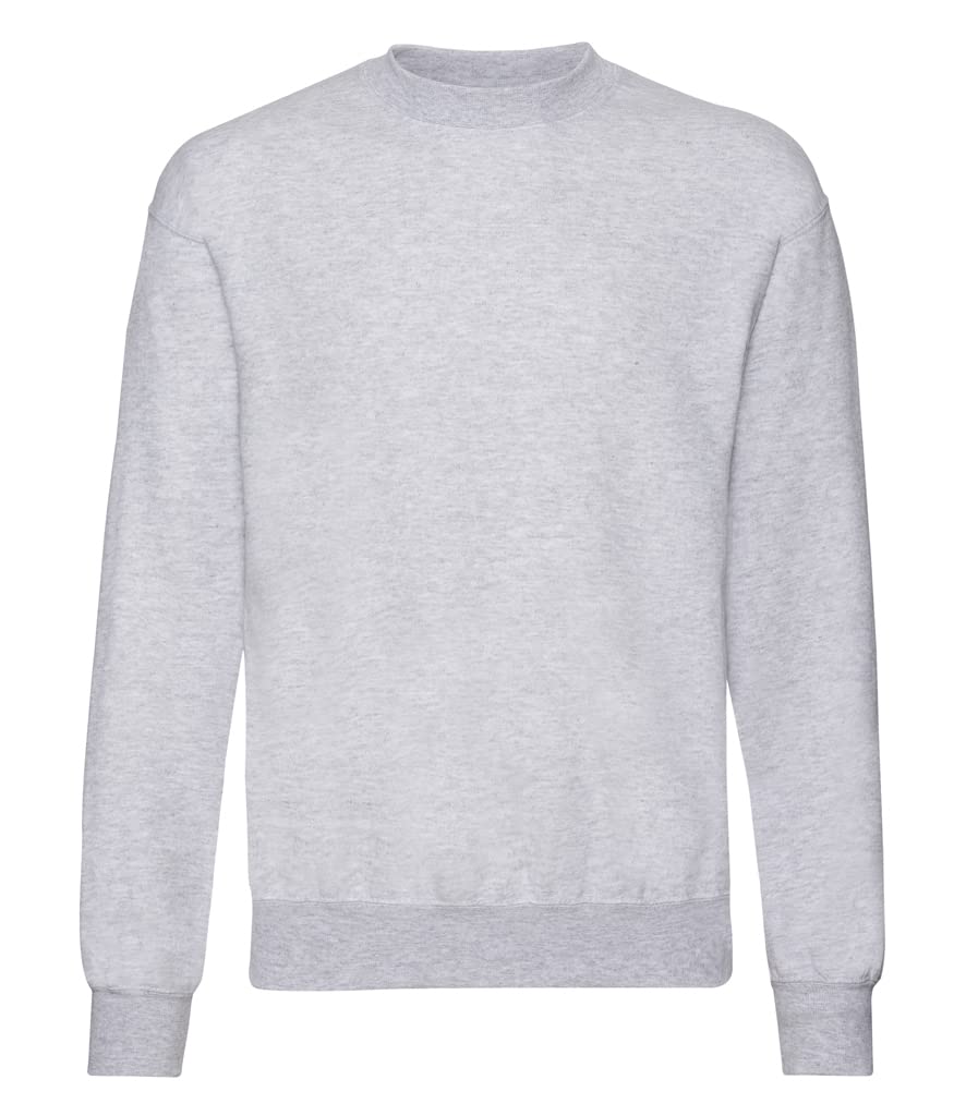 Fruit of the Loom Men's Set-In Classic Sweater, Heather Grey, Medium