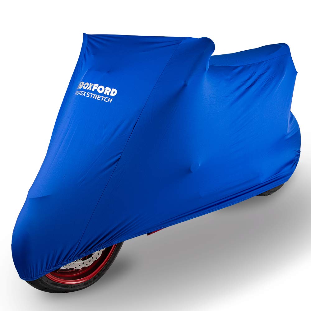 Oxford - Protex Stretch Indoor Motorcycle Protective Cover, Blue (CV178) Small (79.93" L x 32.68" W x 46.86" H)