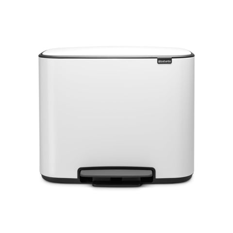 Brabantia Bo Pedal Bin, Steel, White, 11 + 23 L