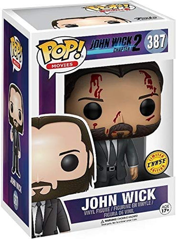 Funko Pop! Movies: John Wick Chapter 2 - Bloody Limited Chase Variant Vinyl Figure (Bundled with Pop Box Protector Case)